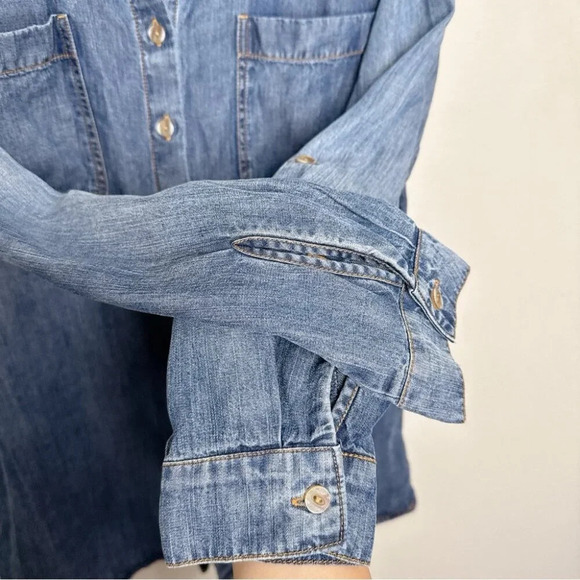Cloth & Stone Womens Xsmall Chambray Button Shirt - Picture 12 of 16